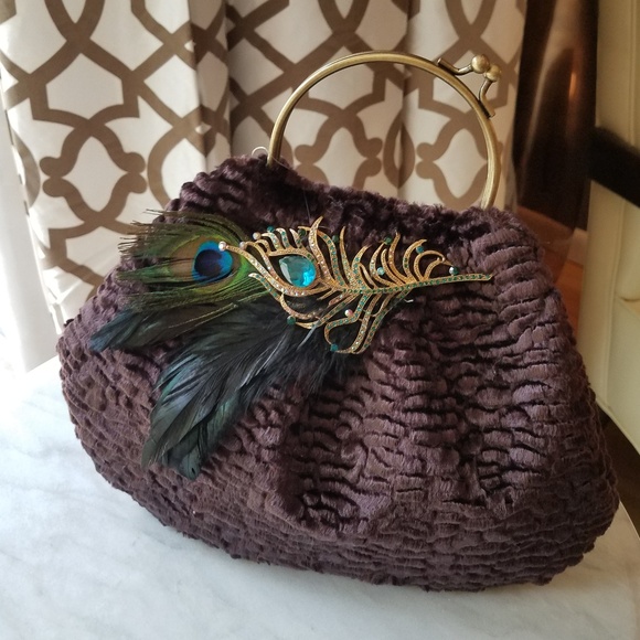 Handbags - SOLD!  ONE OF A KIND! Peacock Cocktail Purse